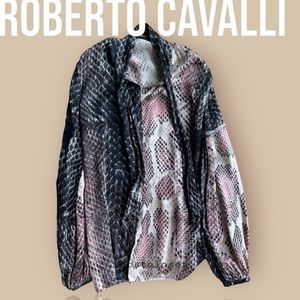 EUC Roberto Cavalli snake print blouse - 42